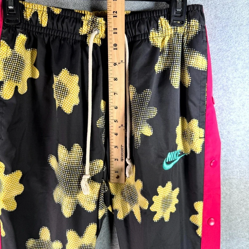 Nike Tear Away Jogger‎ Pants Mens Small Black Pink Stripe Floral Elastic Waist